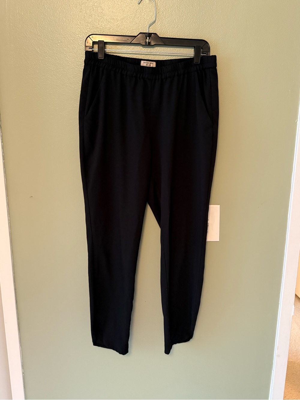 Marine Layer Black Elastic-Waist Casual Pants